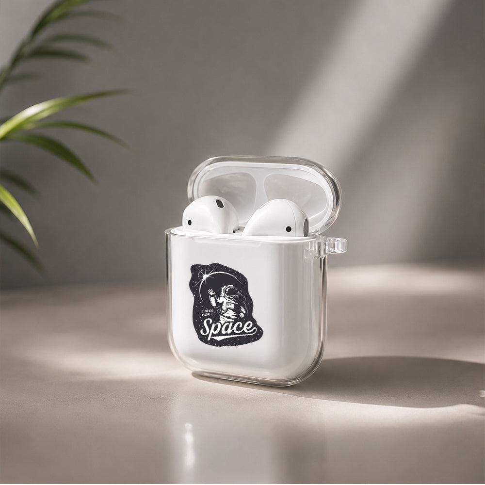 I Need More Space Protective Clear Case Cover For Apple Airpods | Soft Silicone AirPods 1 / 2 Case | Protective Cover