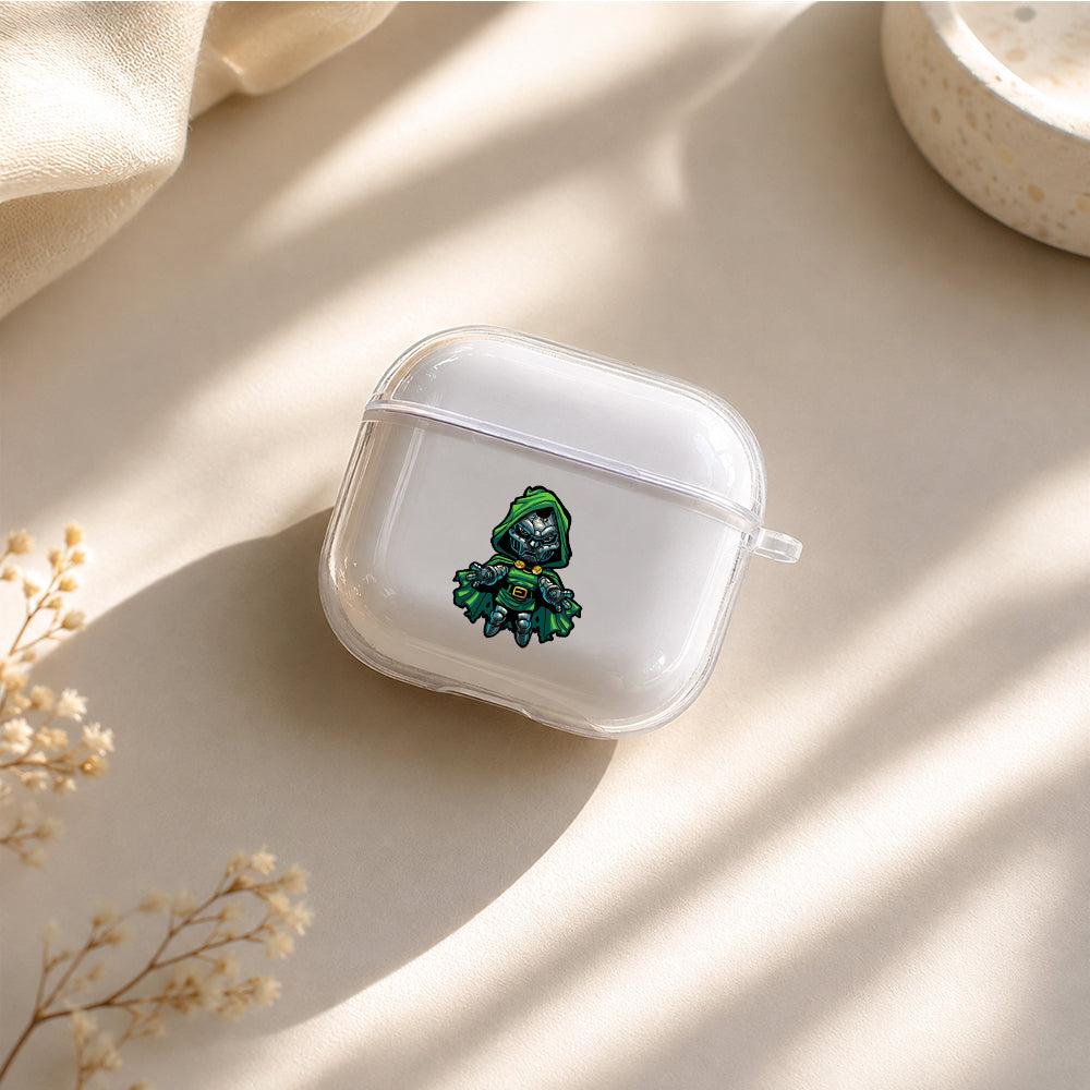 Doctor Doom Floating Stance Protective Apple Airpods 4 Clear Case - Durable Clear Protection