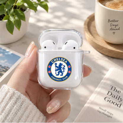 Chelsea Logo Protective Clear Case Cover For Apple Airpods | Soft Silicone AirPods 1 / 2 Case | Protective Cover