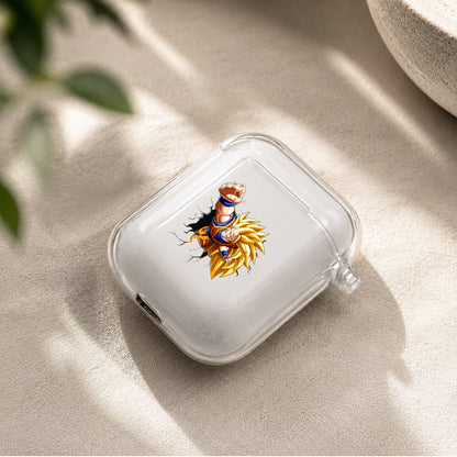Son Goku Super Saiyan 3D Art Protective Clear Case Cover For Apple Airpods | Soft Silicone AirPods 1 / 2 Case | Protective Cover