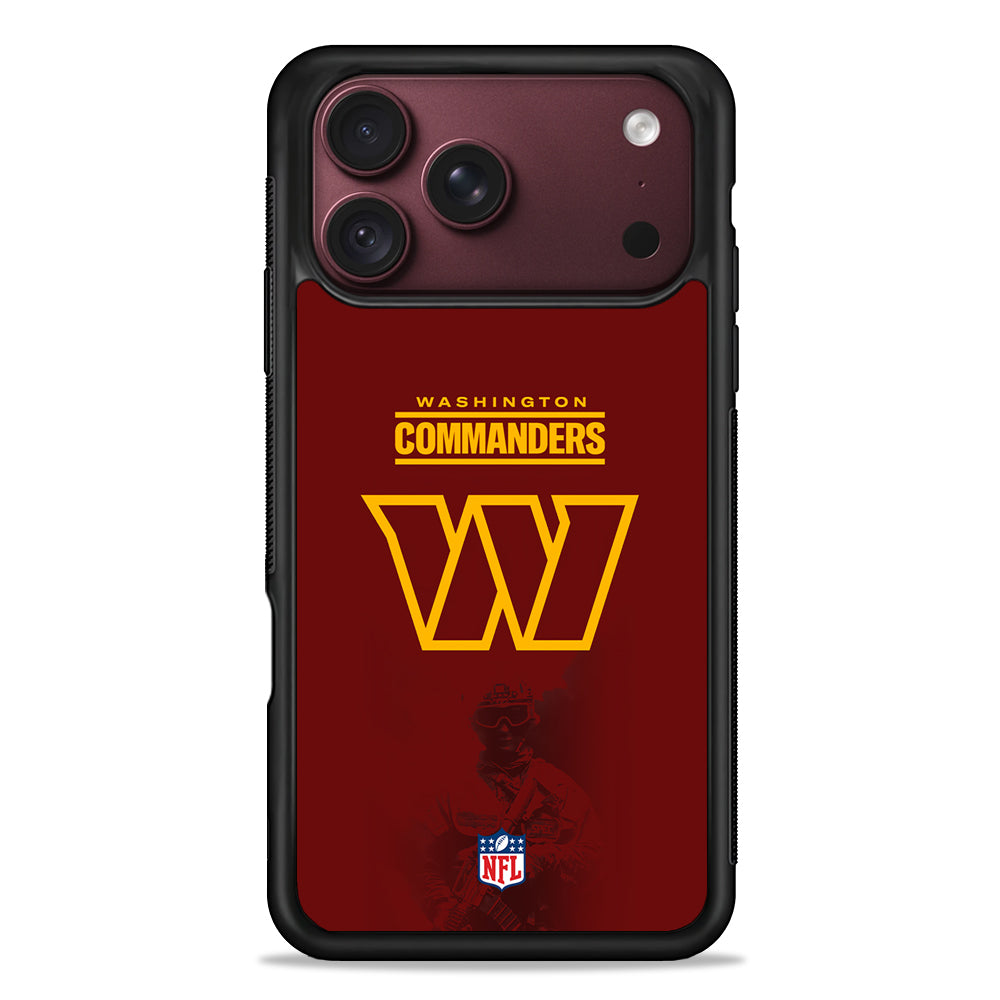 NFL Washington Commanders Maroon iPhone 18 Pro Max Case – Slim Silicone Protective Cover