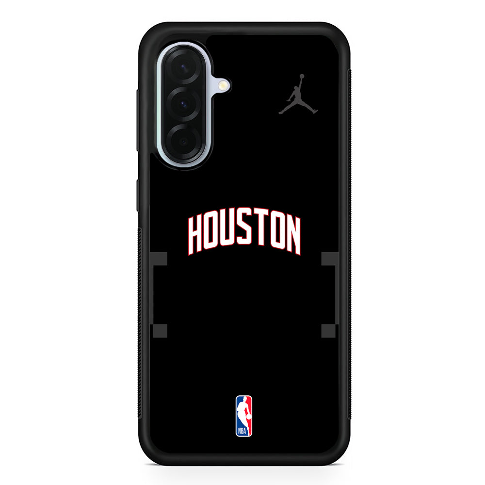 NBA Houston Rockets Black Jordan Samsung Galaxy A36 Case | Durable Samsung Galaxy A36 Protective Case