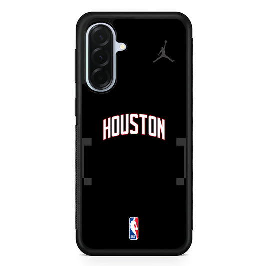 NBA Houston Rockets Black Jordan Samsung Galaxy A36 Case | Durable Samsung Galaxy A36 Protective Case