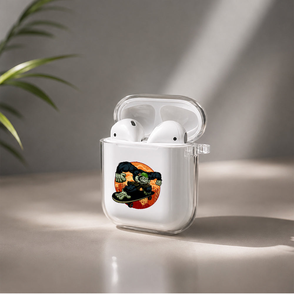 Kingkong Play Skateboard Protective Clear Case Cover For Apple Airpods | Soft Silicone AirPods 1 / 2 Case | Protective Cover