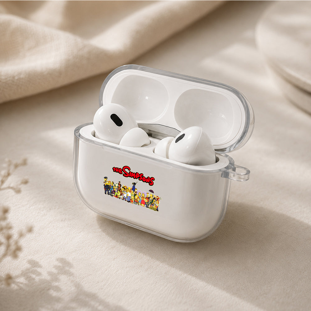 The Simpsons All Character Protective Apple AirPods Pro 3 Clear Case | Shockproof Cover