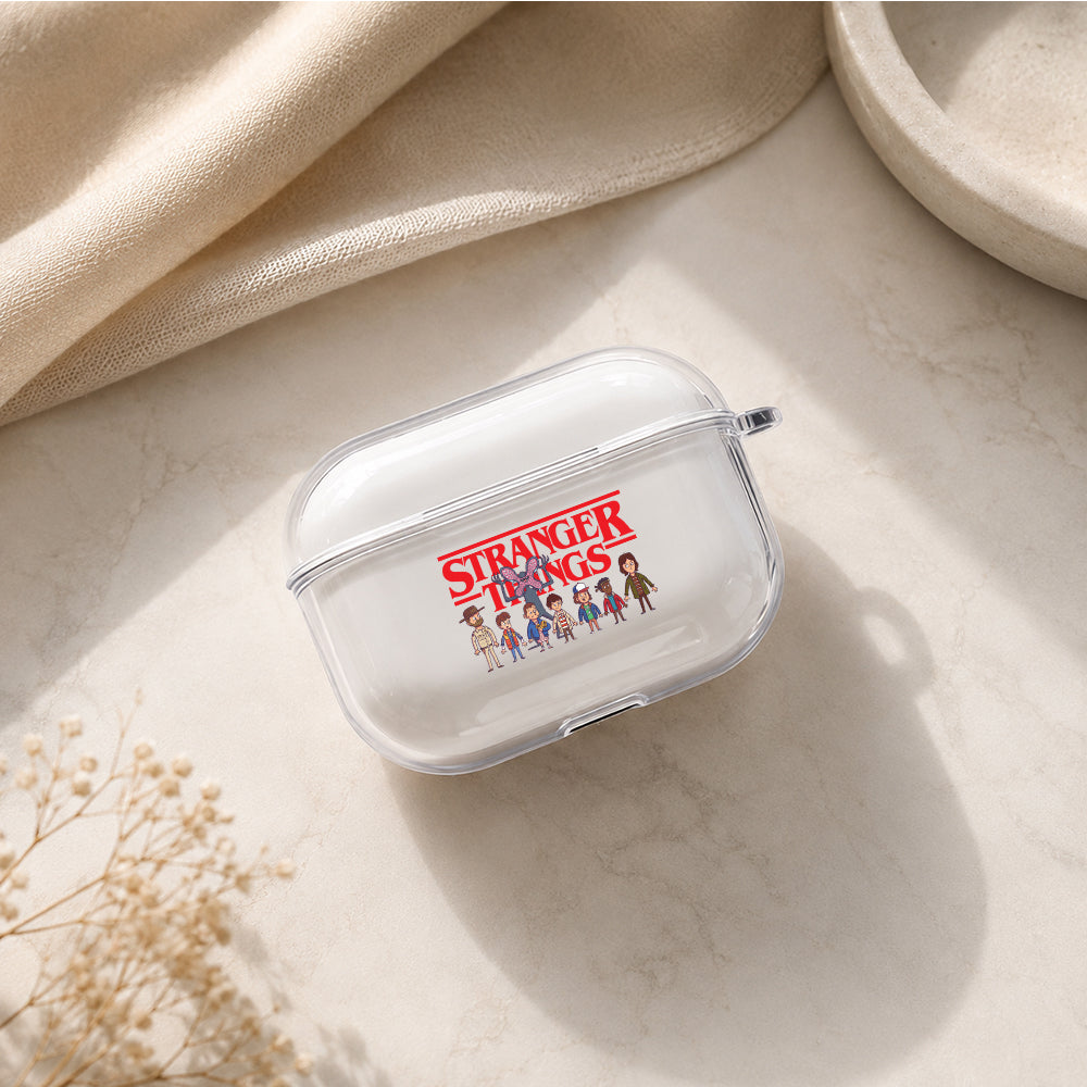 Stranger Things Mini Cartoon Protective Apple AirPods Pro 3 Clear Case | Shockproof Cover