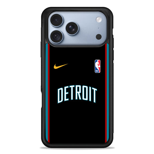 NBA Detroit Pistons Black Nike iPhone 18 Pro Case - iPhone 18 Pro Silicone Case