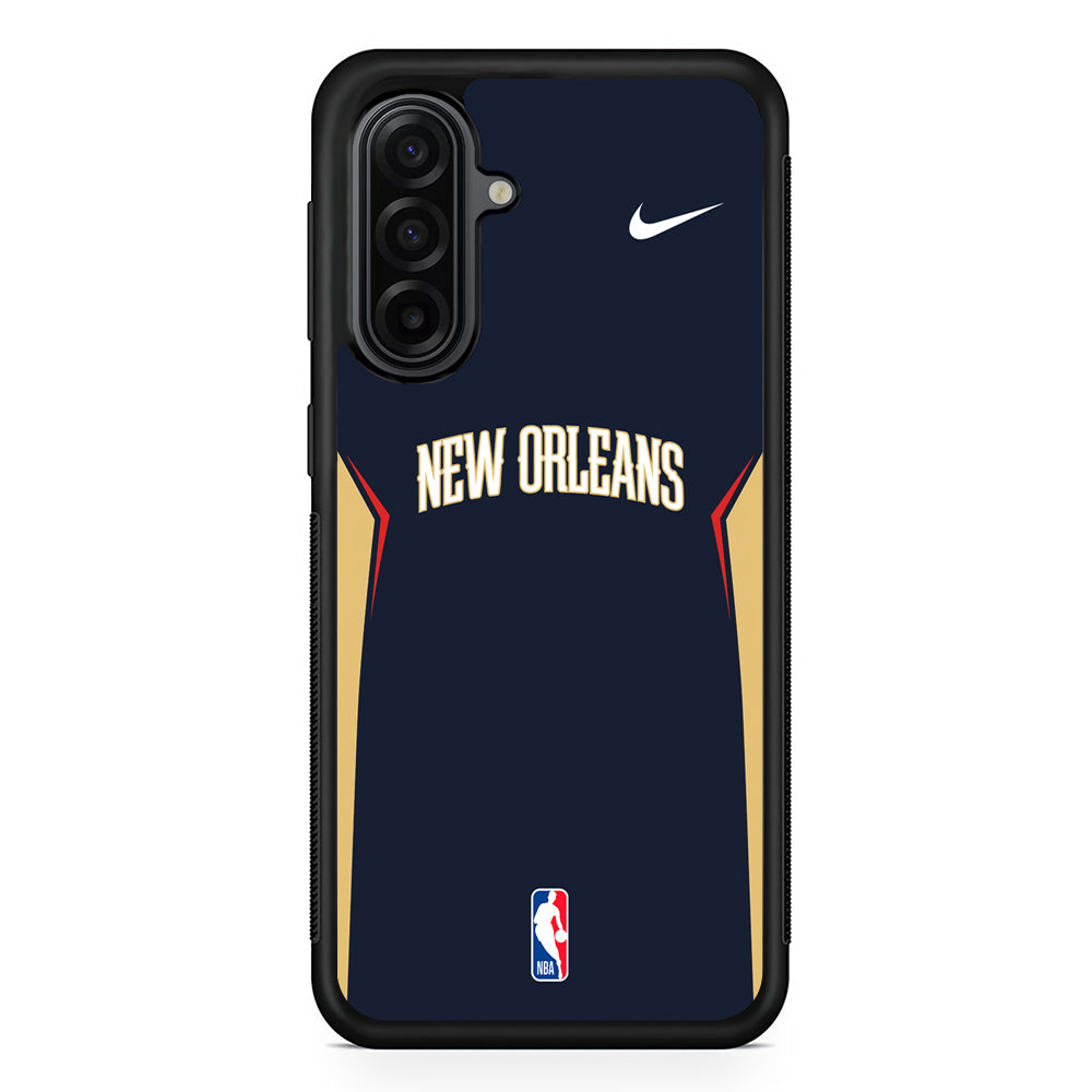 NBA New Orleans Pelicans Navy Nike Samsung Galaxy A17 Case | Durable Rubber Samsung Galaxy A17 Phone Case