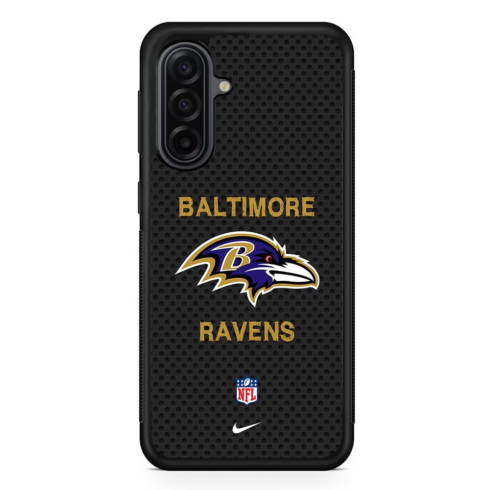 NFL Baltimore Ravens Black Nike Samsung Galaxy A17 Case | Durable Rubber Samsung Galaxy A17 Phone Case