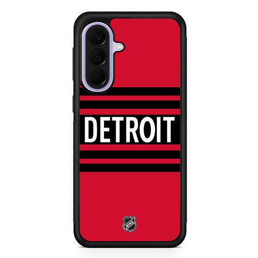 NHL Detroit Red Wings Red Black Samsung Galaxy A37 Case | Samsung Galaxy A37 Rubber Protective Case
