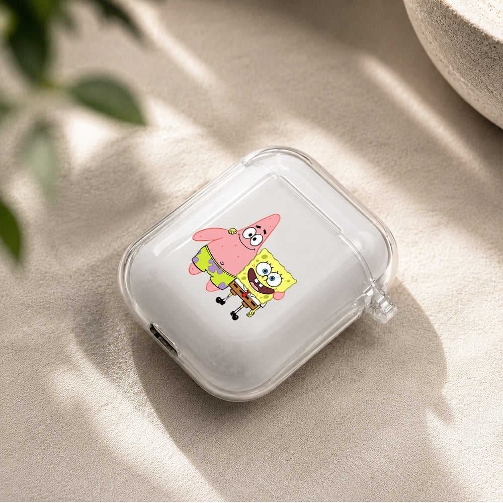 SpongeBob and Patrick Best Friend Protective Clear Case Cover For Apple Airpods | Soft Silicone AirPods 1 / 2 Case | Protective Cover