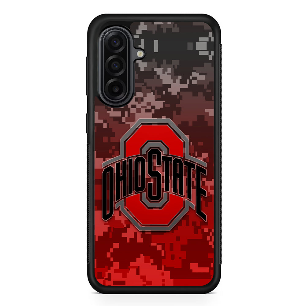 Ohio State Pixel Art Samsung Galaxy A17 Case | Durable Rubber Samsung Galaxy A17 Phone Case