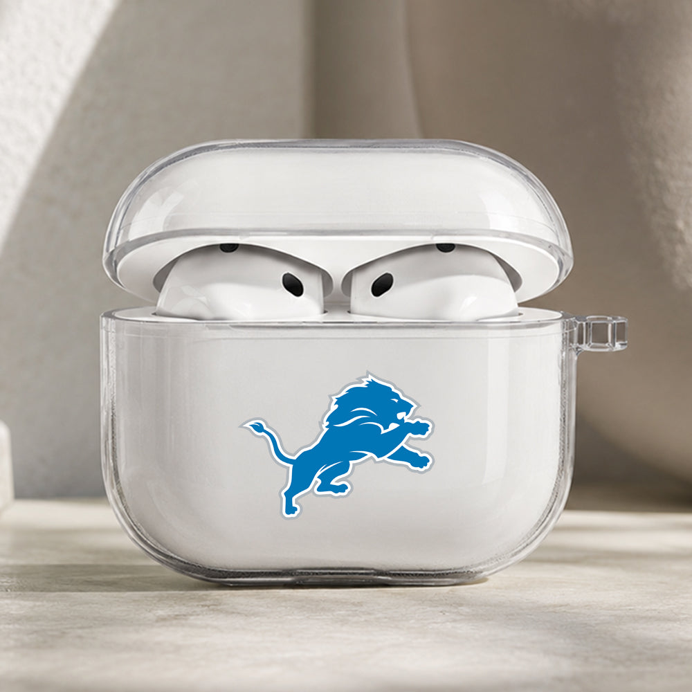 NFL Detroit Lions Symbol Protective Apple AirPods Pro 3 Clear Case | Shockproof Cover