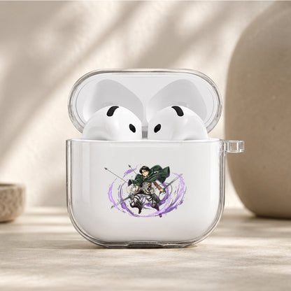 Captain Levi Deadly Spin Protective Apple Airpods 4 Clear Case - Durable Clear Protection