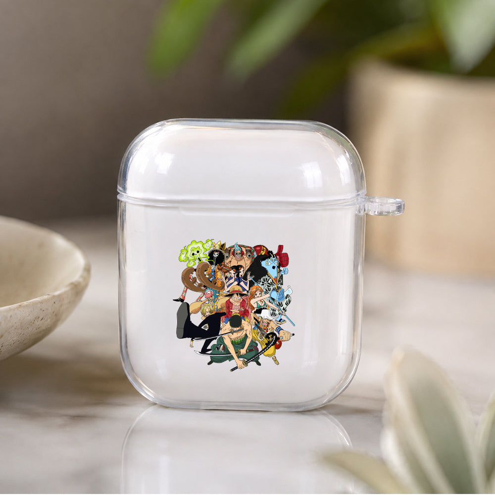 One Piece Mugiwara Pirates Crew Protective Clear Case Cover For Apple Airpods | Soft Silicone AirPods 1 / 2 Case | Protective Cover