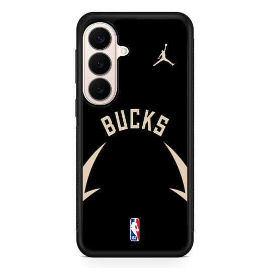 NBA Milwaukee Bucks Black Jordan Samsung Galaxy S26 Case – Slim Protective Phone Cover