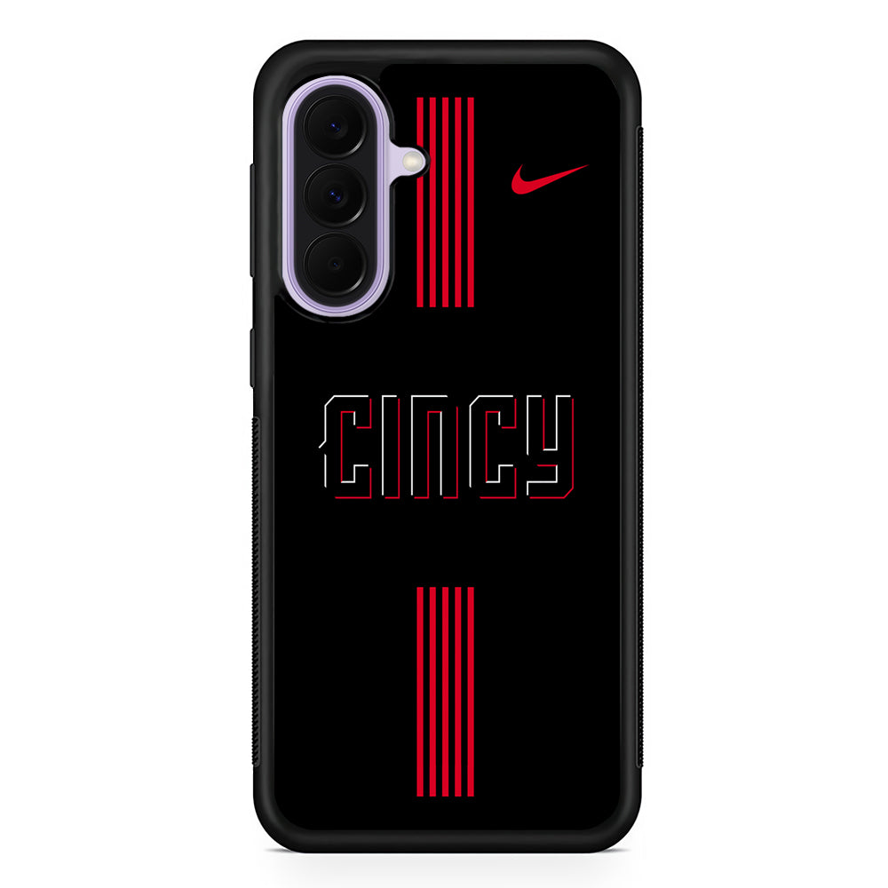 MLB Cincinnati Reds Black Nike Samsung Galaxy A37 Case | Samsung Galaxy A37 Rubber Protective Case