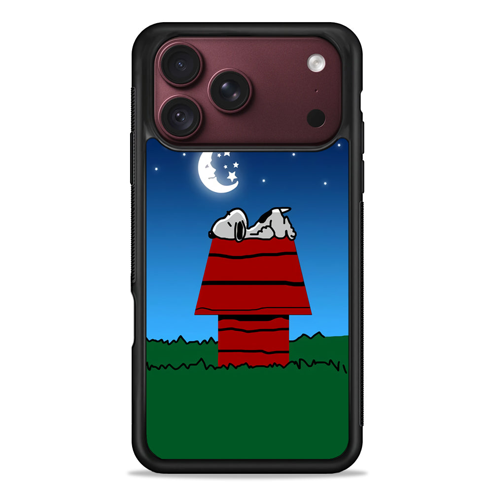 Snoopy Sleeps at Night iPhone 18 Pro Max Case – Slim Silicone Protective Cover