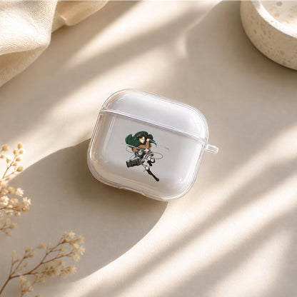 Captain Levi Composure Protective Apple Airpods 4 Clear Case - Durable Clear Protection