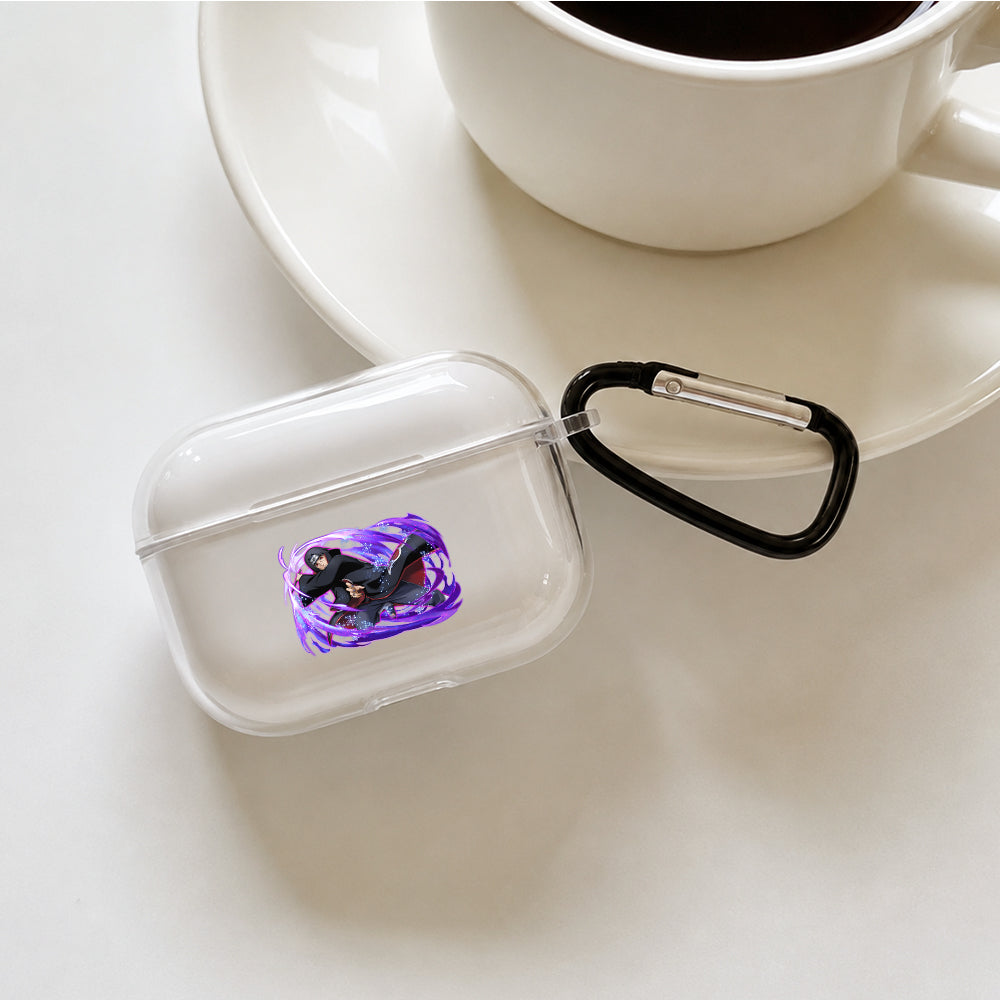 Itachi Uchiha Blazing Purple Protective Apple AirPods Pro 3 Clear Case | Shockproof Cover