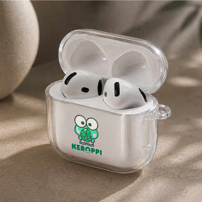 Keroppi Carrying Leaf Protective Apple Airpods 4 Clear Case - Durable Clear Protection