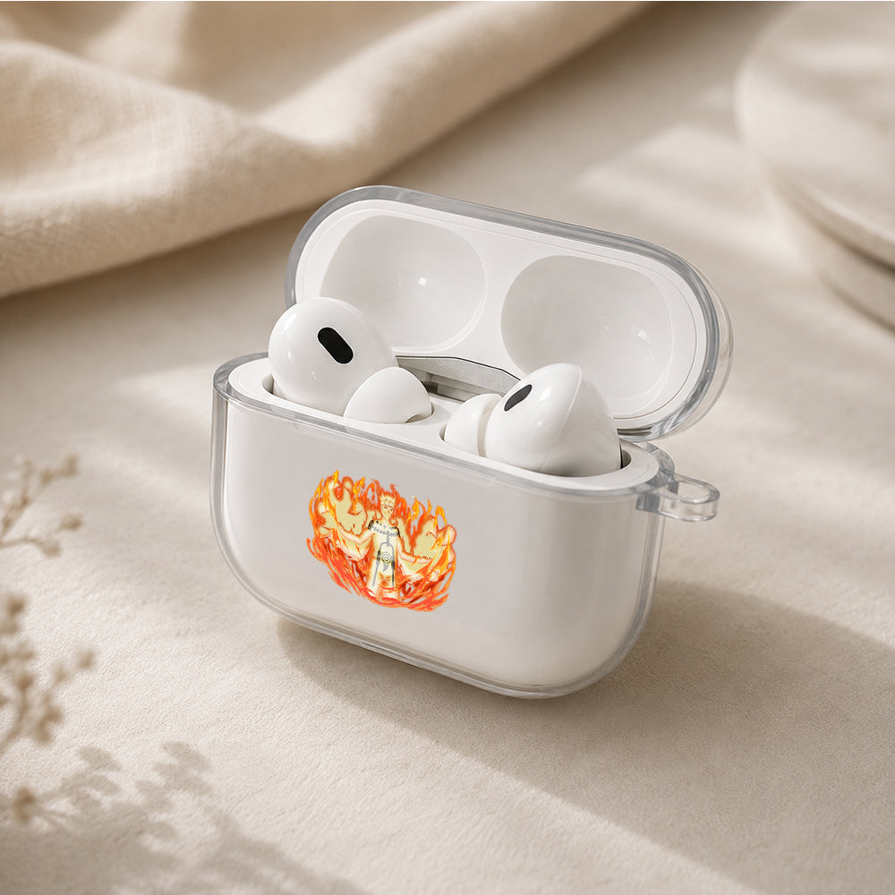 Naruto Kyuubi Chakra Mode Protective Apple AirPods Pro 3 Clear Case | Shockproof Cover