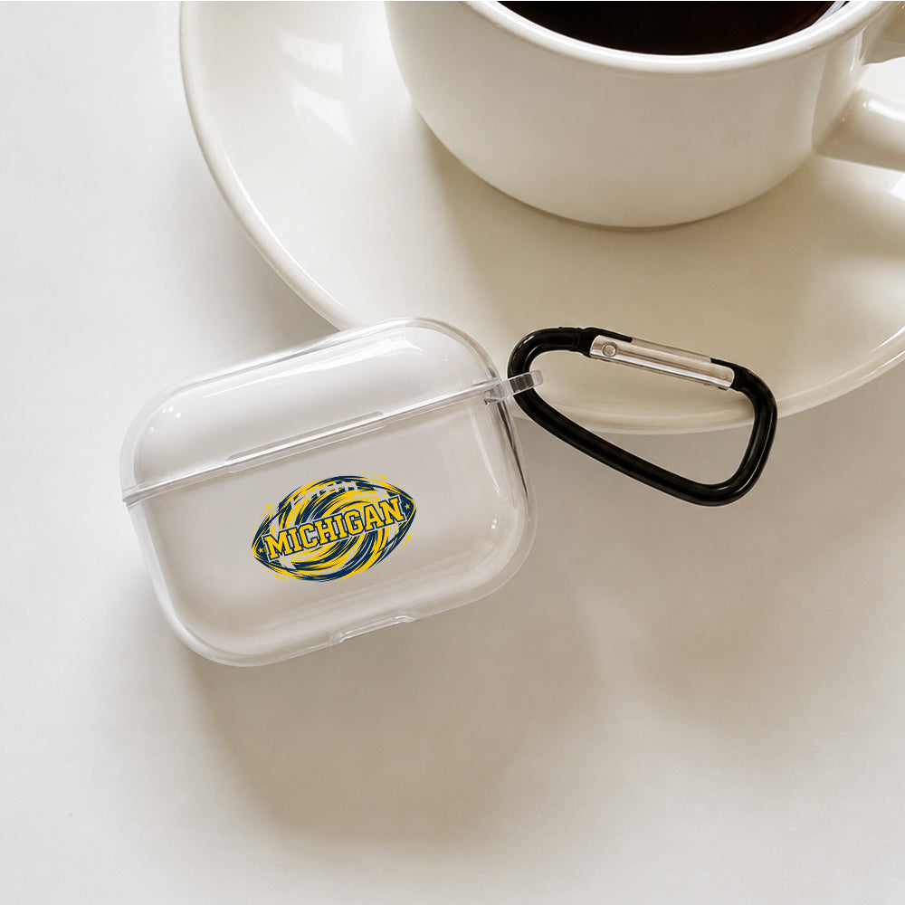 Michigan Football Pride Protective Apple AirPods Pro 3 Clear Case | Shockproof Cover
