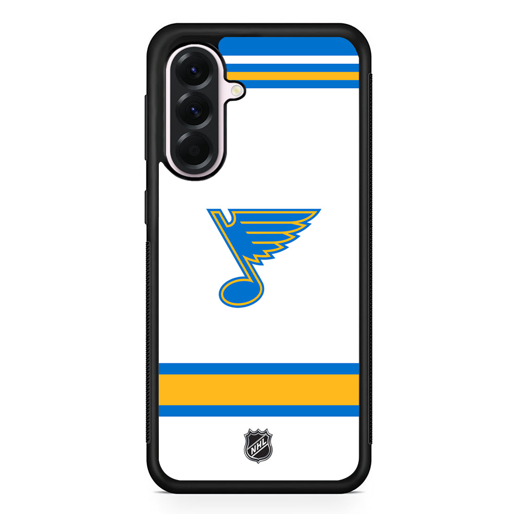 NHL St Louis Blues White Samsung Galaxy A56 Case | Samsung Galaxy A56 Protective Rubber Case