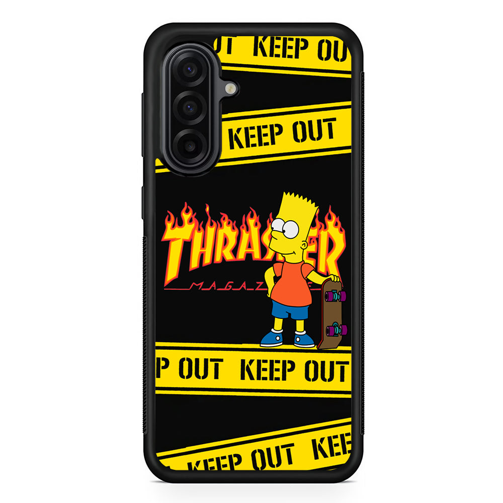 Thrasher Bart Danger Line Samsung Galaxy A17 Case | Durable Rubber Samsung Galaxy A17 Phone Case