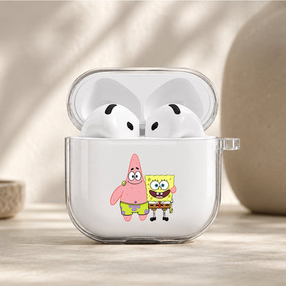 SpongeBob and Best Friend Protective Apple Airpods 4 Clear Case - Durable Clear Protection