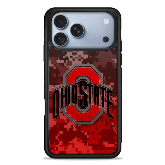 Ohio State Pixel Art iPhone 18 Pro Case - iPhone 18 Pro Silicone Case