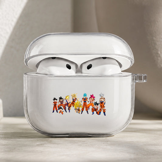 Dragon Ball Transformations of Goku Protective Apple AirPods Pro 3 Clear Case | Shockproof Cover