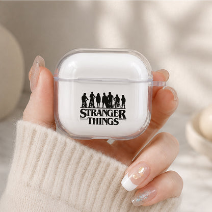 Stranger Things Silhouette Protective Apple Airpods 4 Clear Case - Durable Clear Protection