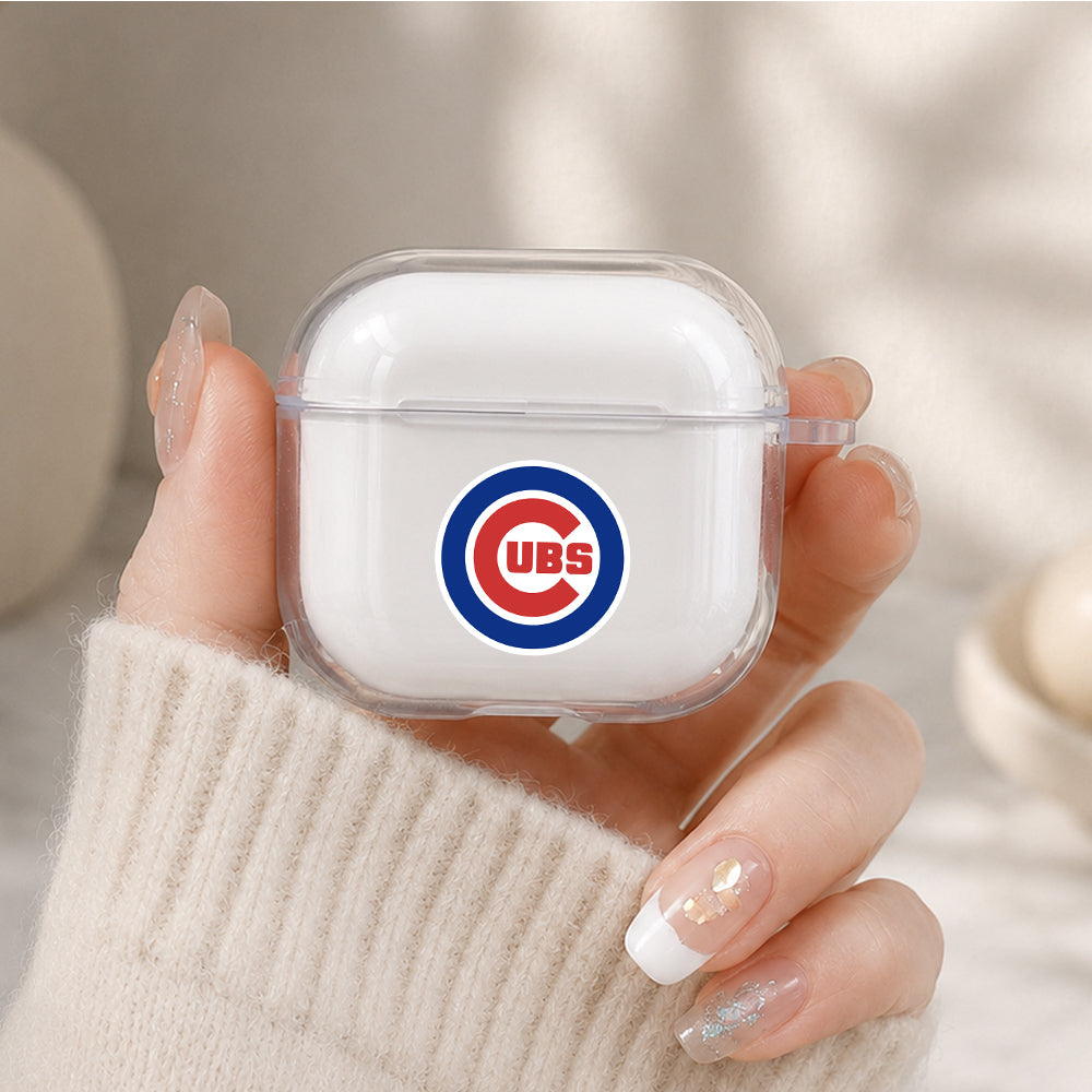 MLB Chicago Cubs Logo Protective Apple Airpods 4 Clear Case - Durable Clear Protection