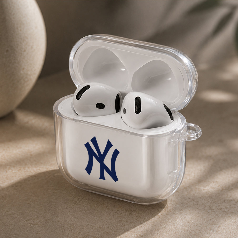 MLB New York Yankees Logo Protective Apple Airpods 4 Clear Case - Durable Clear Protection