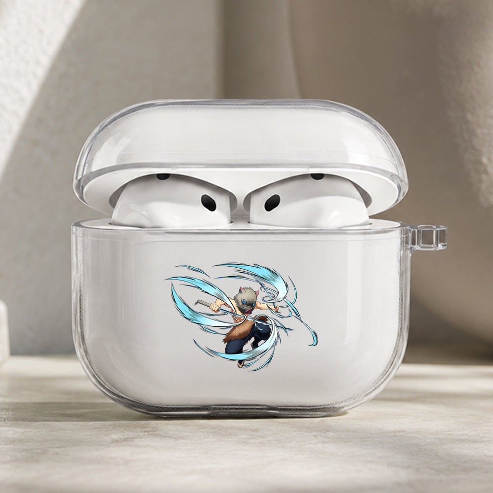 Demon Slayer Inosuke Strike Protective Apple AirPods Pro 3 Clear Case | Shockproof Cover