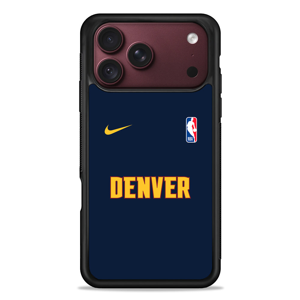 NBA Denver Nuggets Navy Nike iPhone 18 Pro Max Case – Slim Silicone Protective Cover