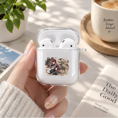 Gaara Monstrous Sand Arm Jutsu Protective Clear Case Cover For Apple Airpods | Soft Silicone AirPods 1 / 2 Case | Protective Cover
