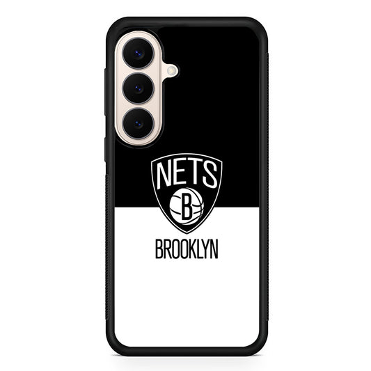 NBA Brooklyn Nets Black White Samsung Galaxy S26 Case | Durable Protective Rubber Cover