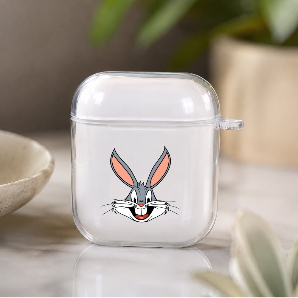 Bugs Bunny Face Protective Clear Case Cover For Apple Airpods | Soft Silicone AirPods 1 / 2 Case | Protective Cover