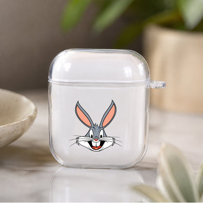 Bugs Bunny Face Protective Clear Case Cover For Apple Airpods | Soft Silicone AirPods 1 / 2 Case | Protective Cover