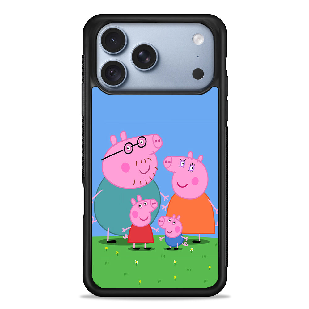 Peppa Pig Family Cartoon iPhone 18 Pro Case - iPhone 18 Pro Silicone Case