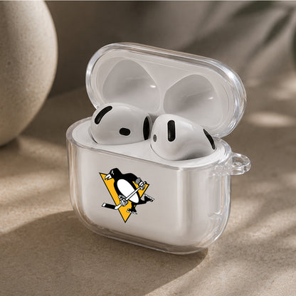 NHL Pittsburgh Penguins Logo Protective Apple Airpods 4 Clear Case - Durable Clear Protection