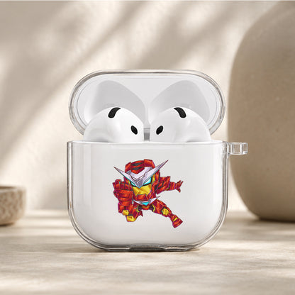 Iron Man Mech Armor Chibi Protective Apple Airpods 4 Clear Case - Durable Clear Protection