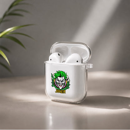 Joker Poker Face Protective Clear Case Cover For Apple Airpods | Soft Silicone AirPods 1 / 2 Case | Protective Cover