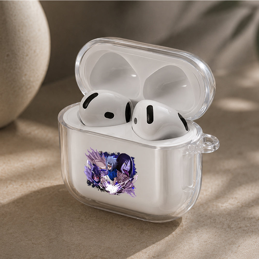 Sasuke Dark Form Protective Apple Airpods 4 Clear Case - Durable Clear Protection
