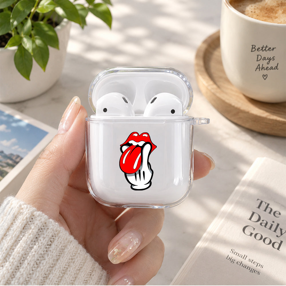 Lips of Peace Protective Clear Case Cover For Apple Airpods | Soft Silicone AirPods 1 / 2 Case | Protective Cover