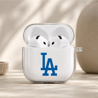 MLB Los Angeles Dodgers Logo Protective Apple Airpods 4 Clear Case - Durable Clear Protection
