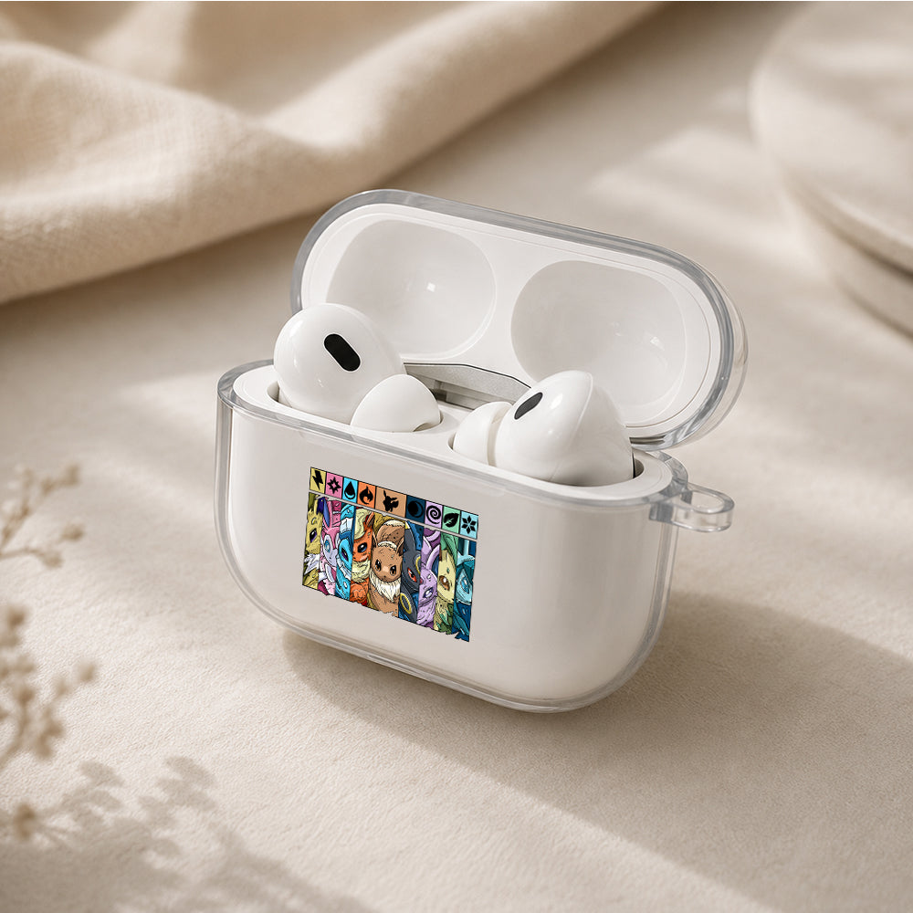 Pokemon Eevee Evolution Protective Apple AirPods Pro 3 Clear Case | Shockproof Cover