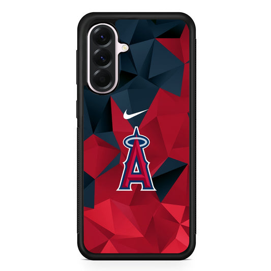 MLB Los Angeles Angels Polygonal Nike Samsung Galaxy A56 Case | Samsung Galaxy A56 Protective Rubber Case